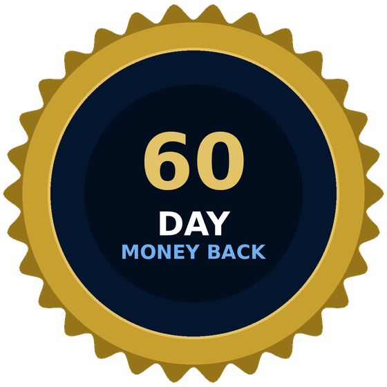 60-day money-back guarantee seal